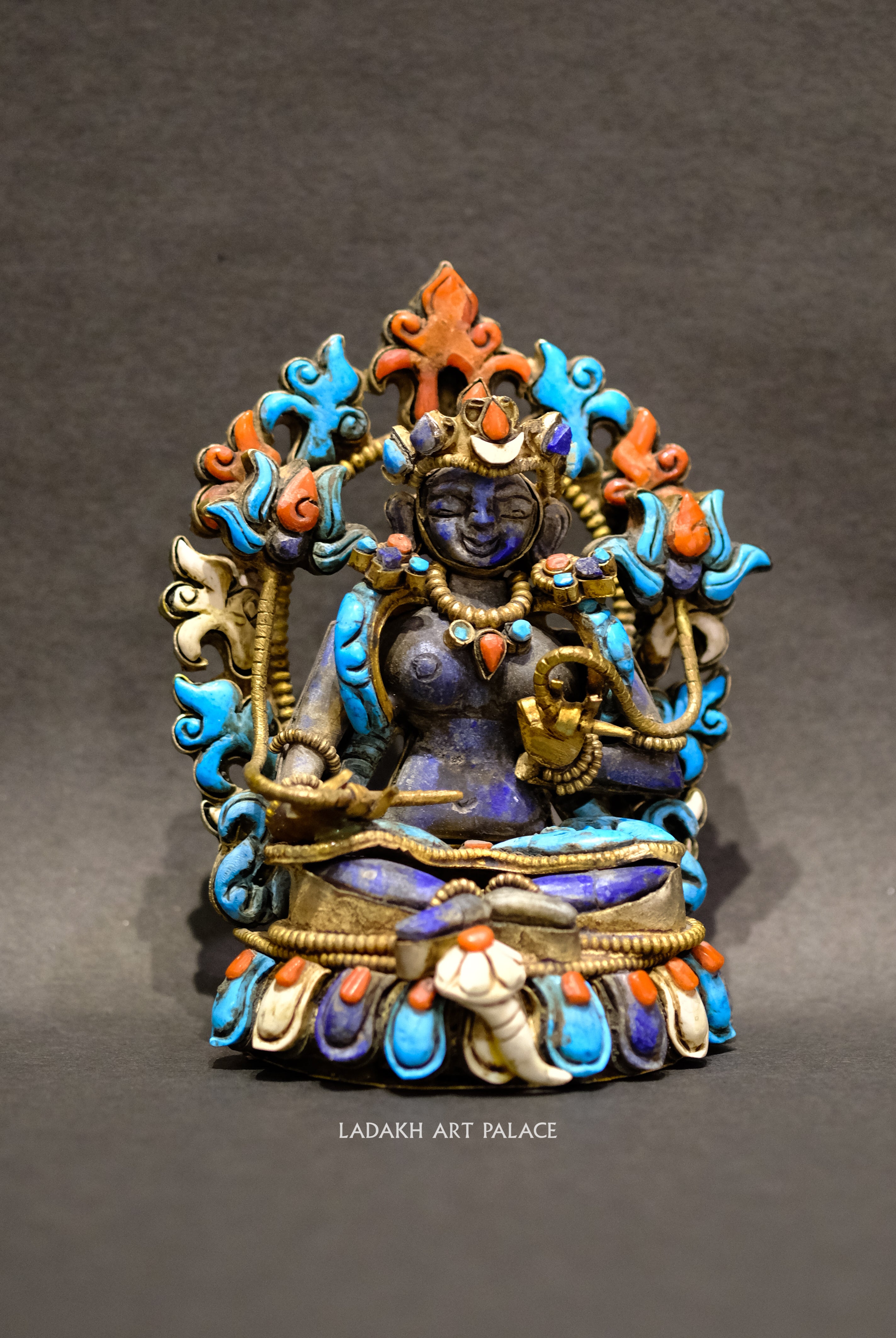 Green Tara In Lapis Stone - the ladakh art palace