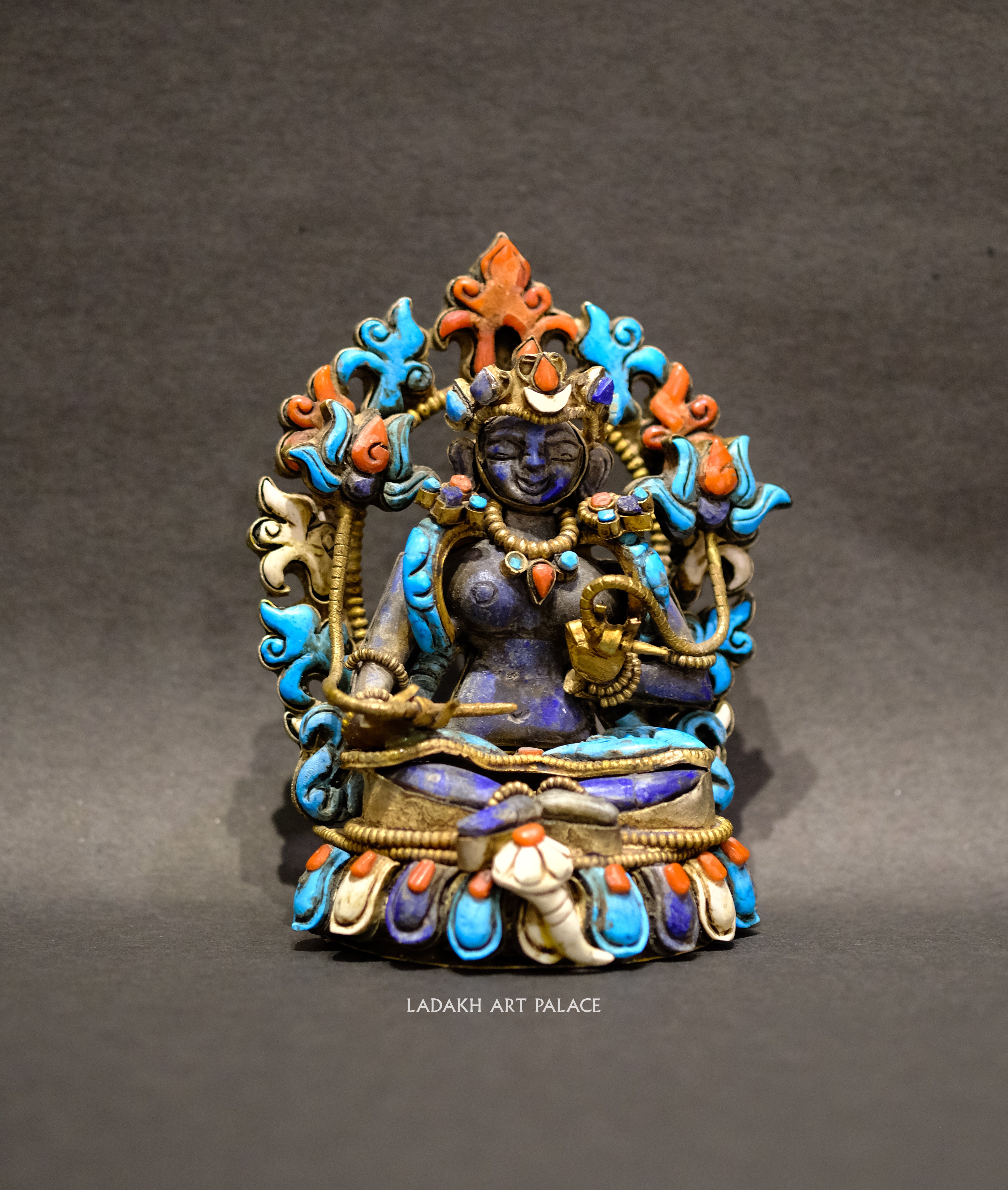 Green Tara In Lapis Stone - the ladakh art palace