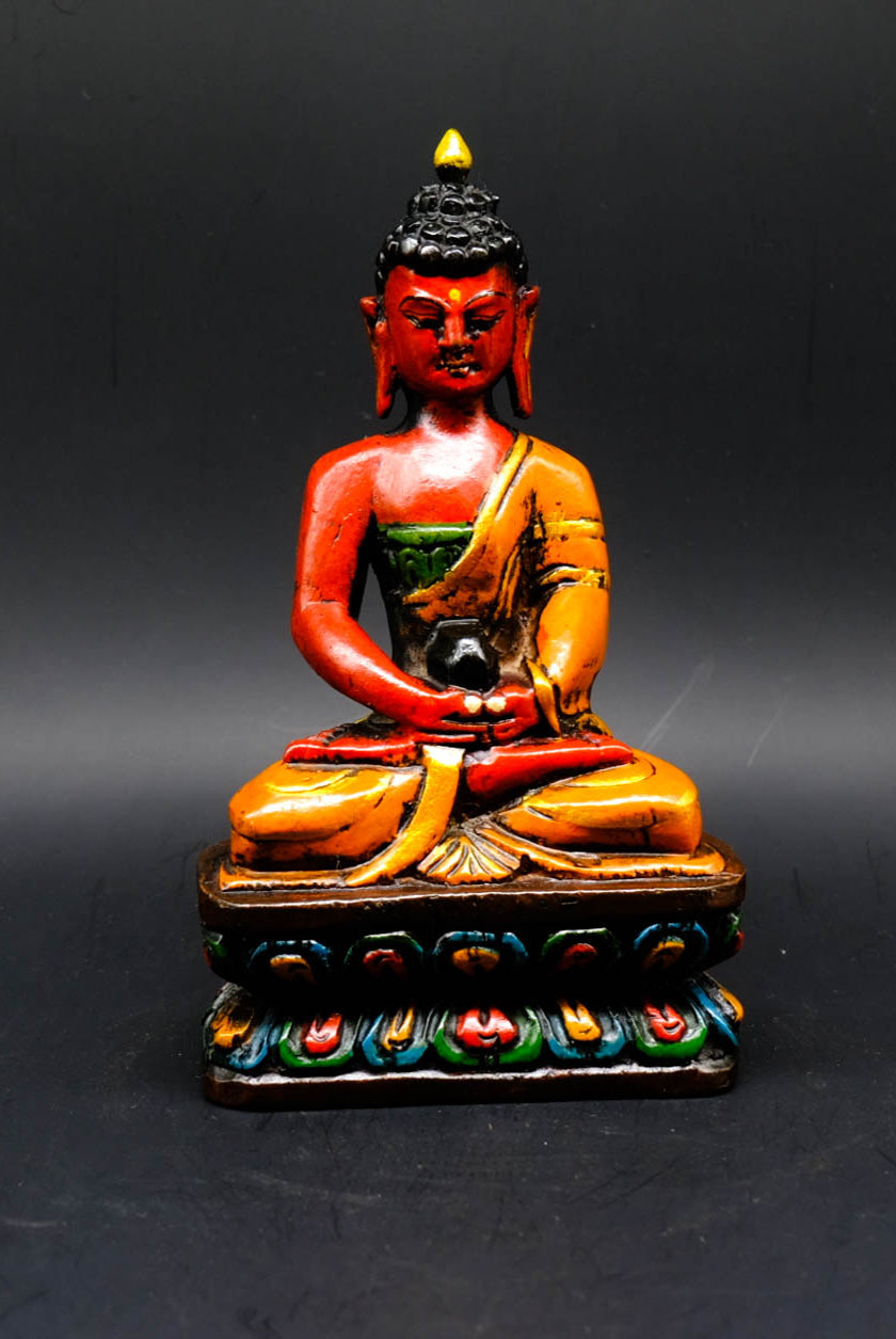 Wooden Buddha Shakyamuni - the ladakh art palace