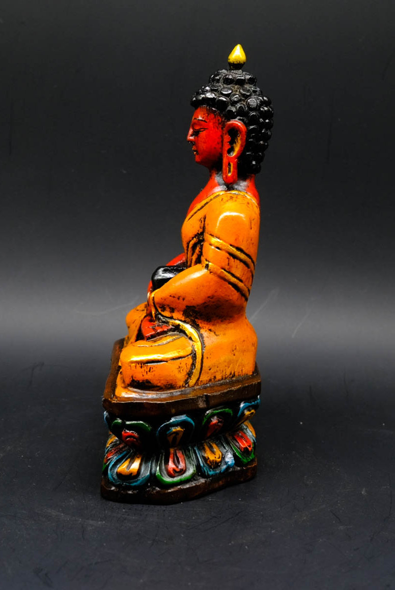 Wooden Buddha Shakyamuni - the ladakh art palace