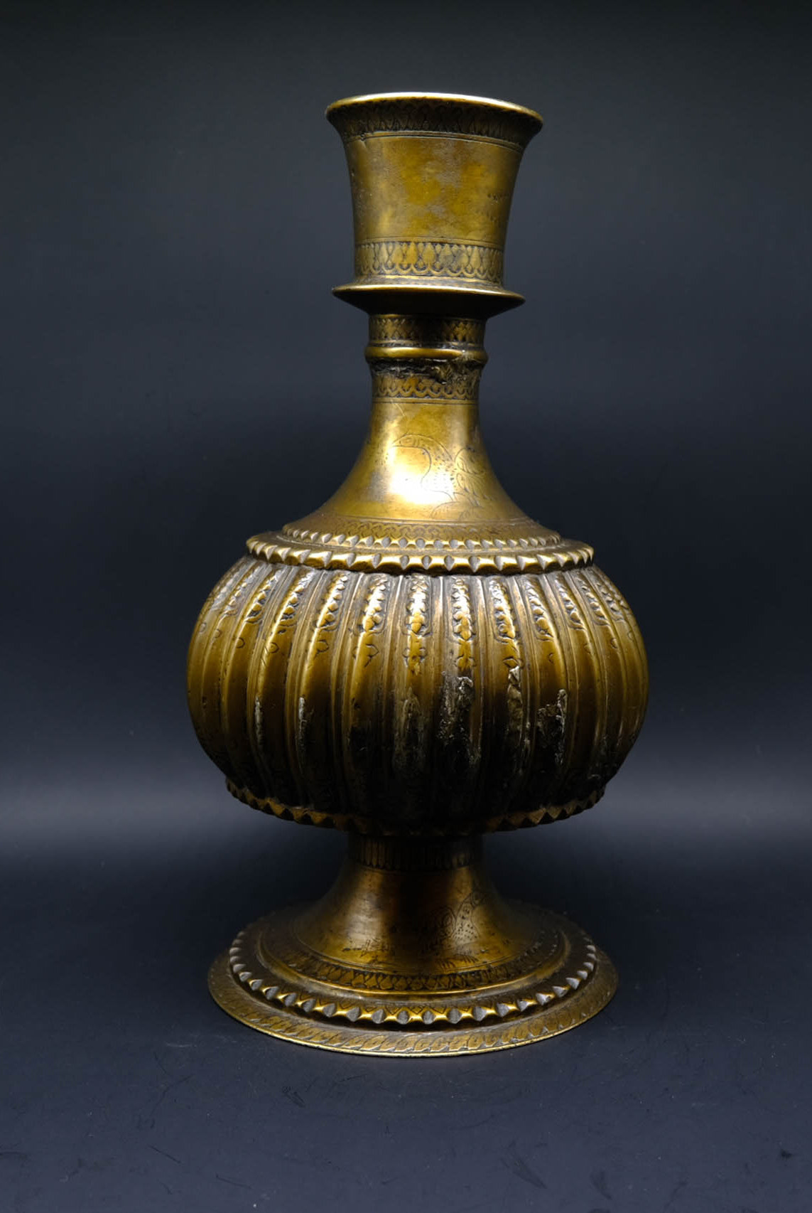 Old Brass Flower Vase - the ladakh art palace