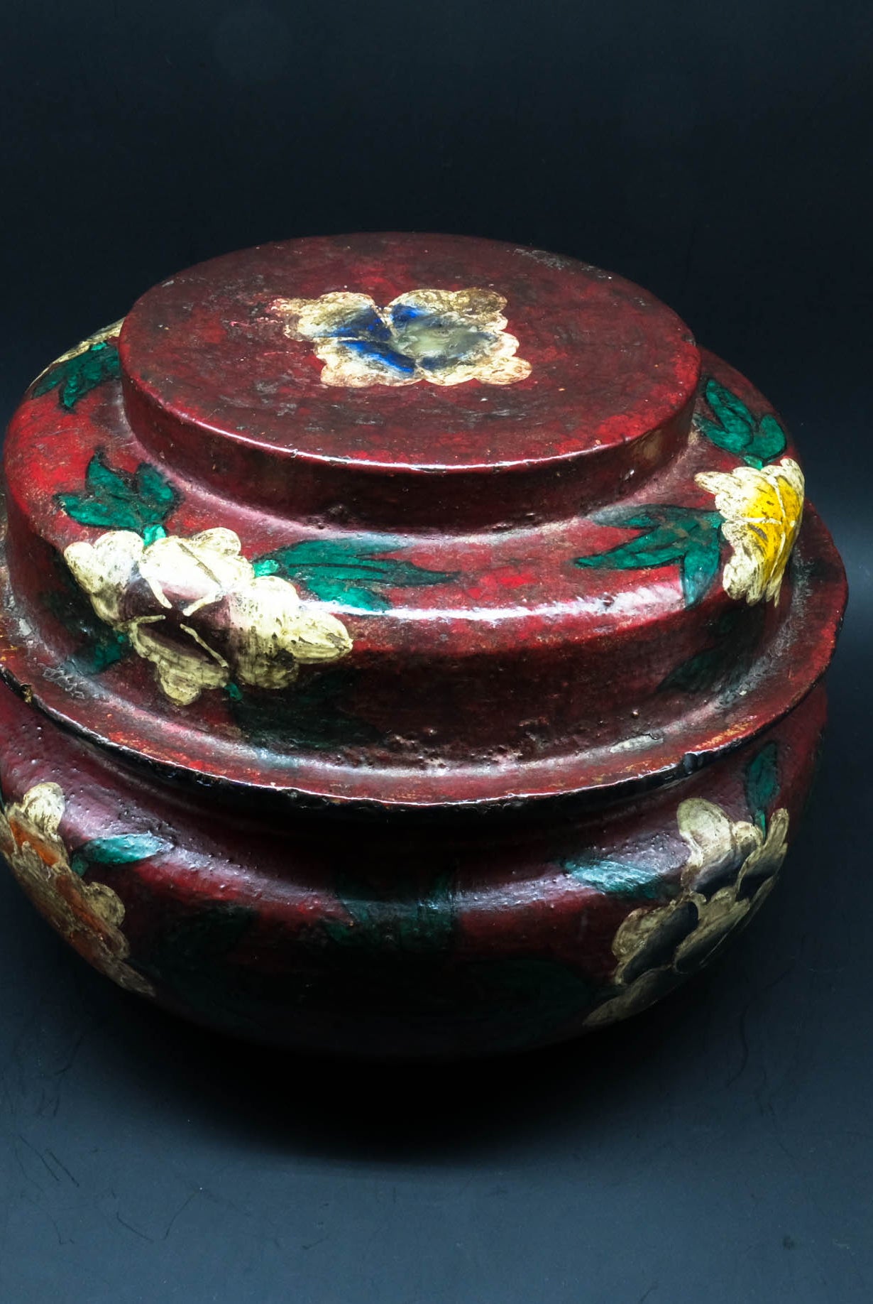Floral Painted Wooden Box Heirloom Piece. - the ladakh art palace
