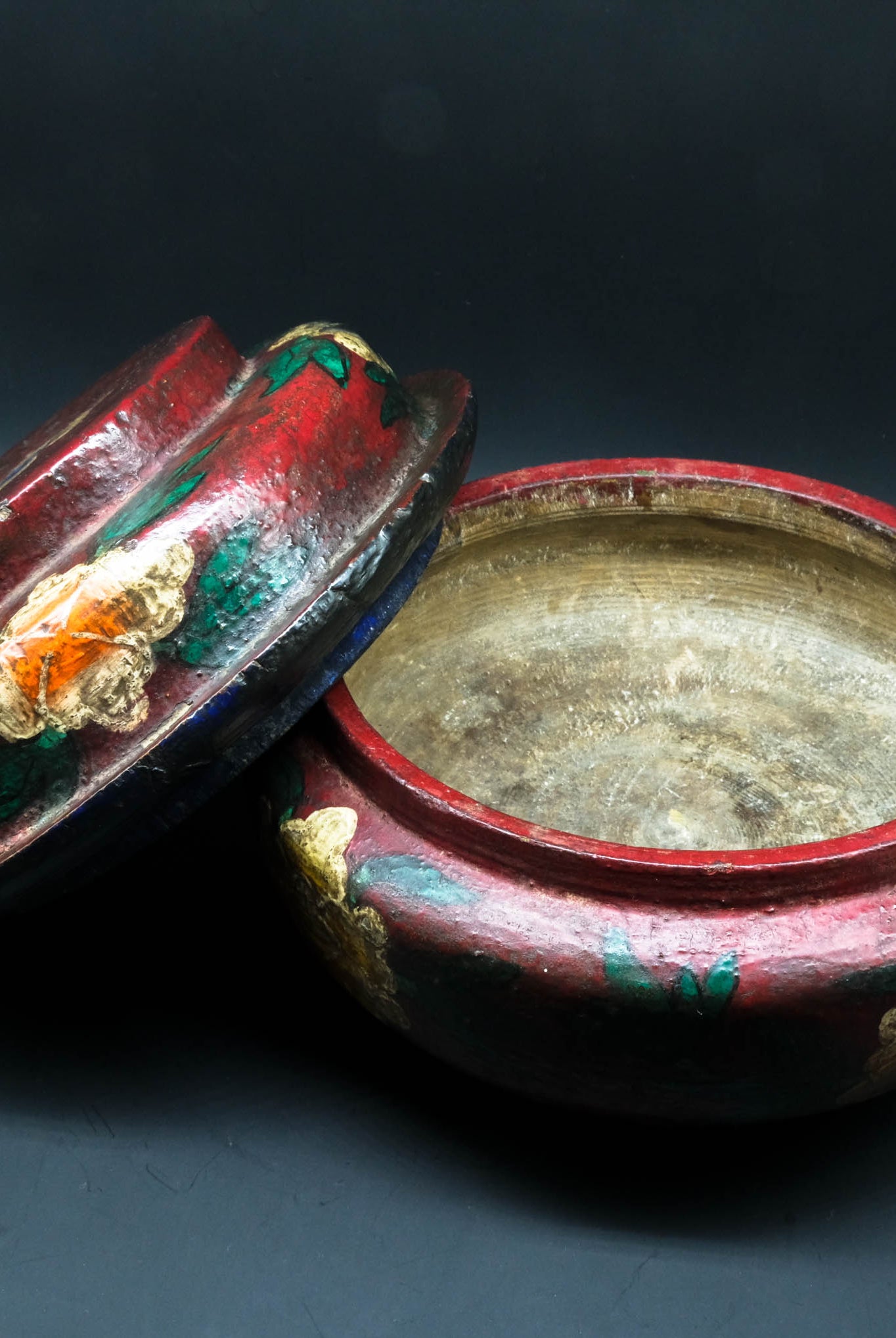 Floral Painted Wooden Box Heirloom Piece. - the ladakh art palace