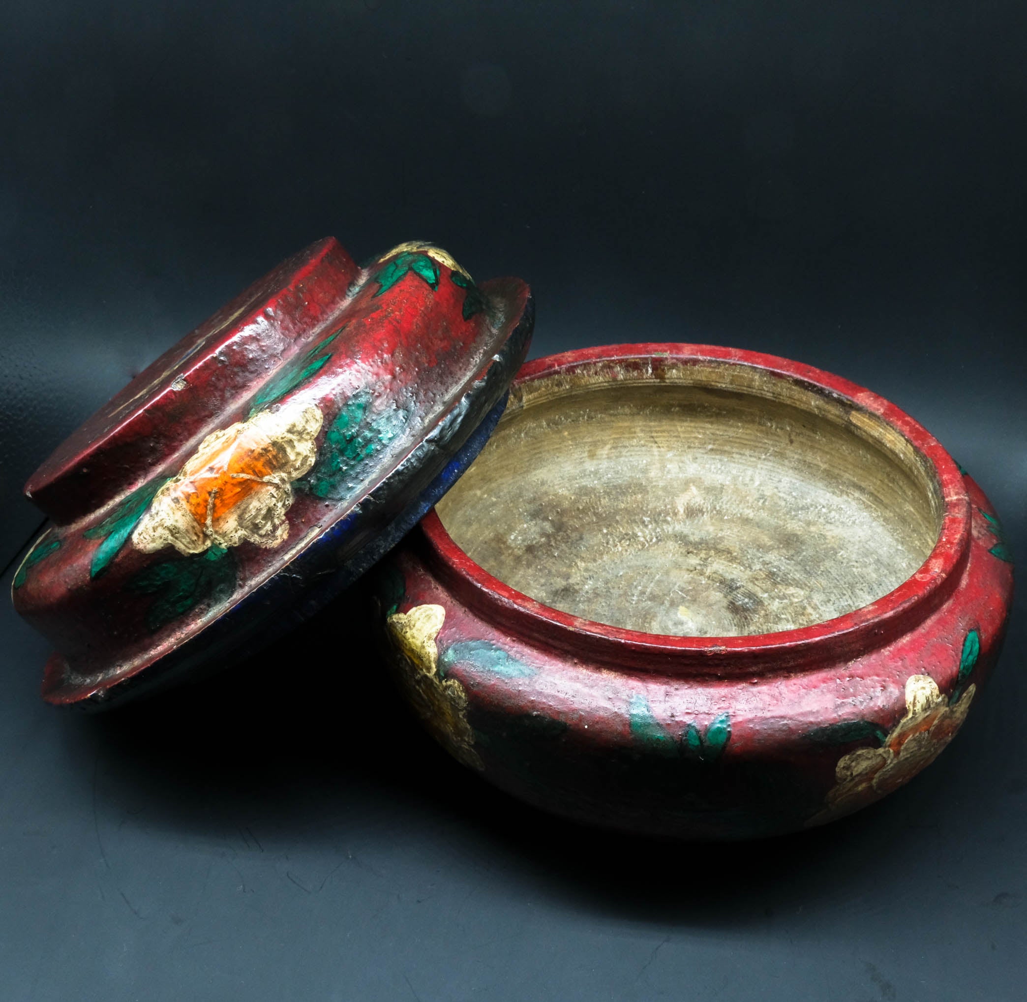 Floral Painted Wooden Box Heirloom Piece. - the ladakh art palace