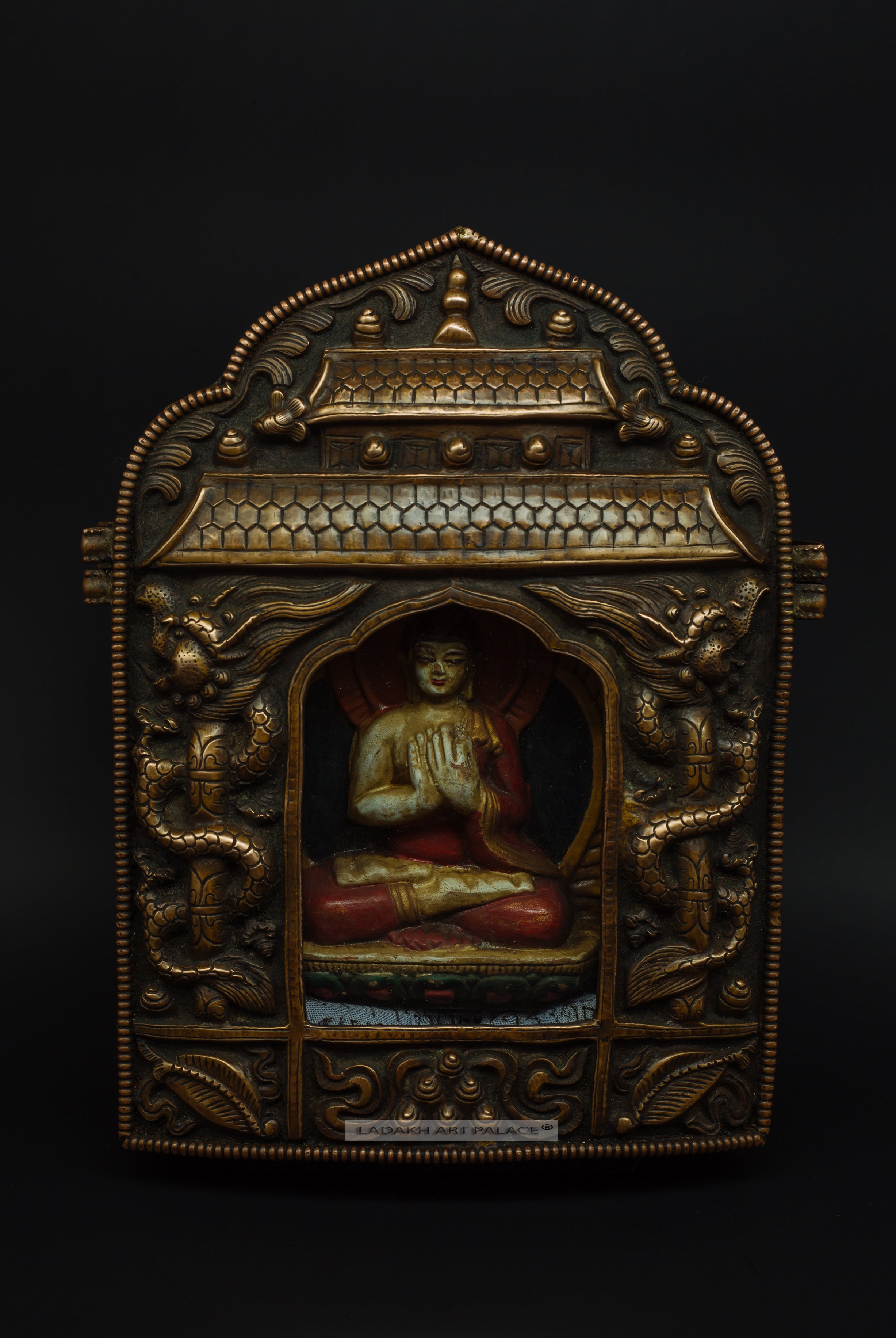 Bronze Amulet Of Shakyamuni Buddha - the ladakh art palace