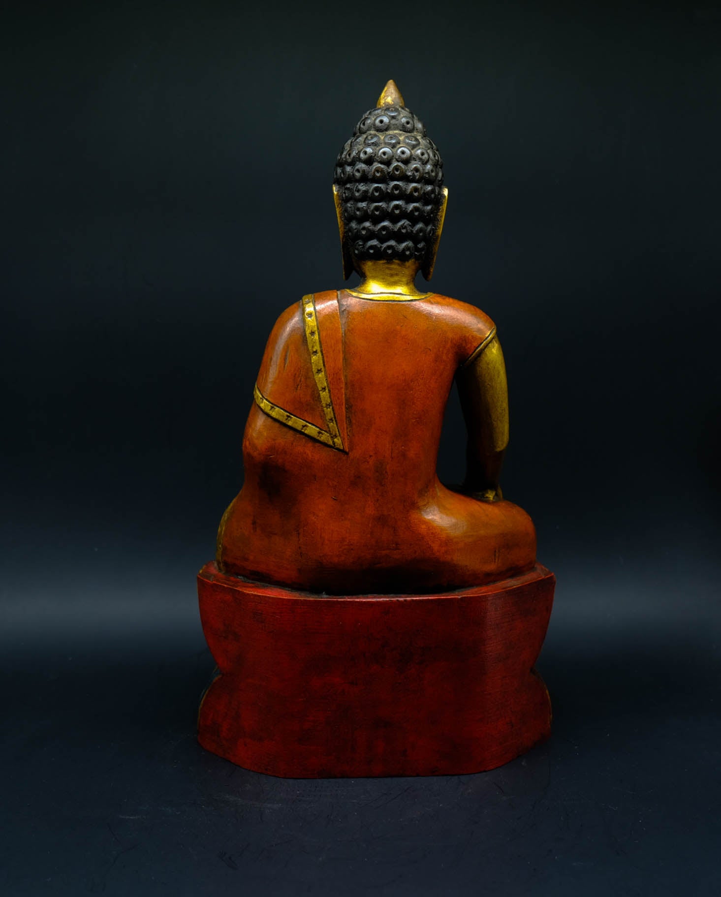 Shakyamuni Wooden Buddha Statue - the ladakh art palace