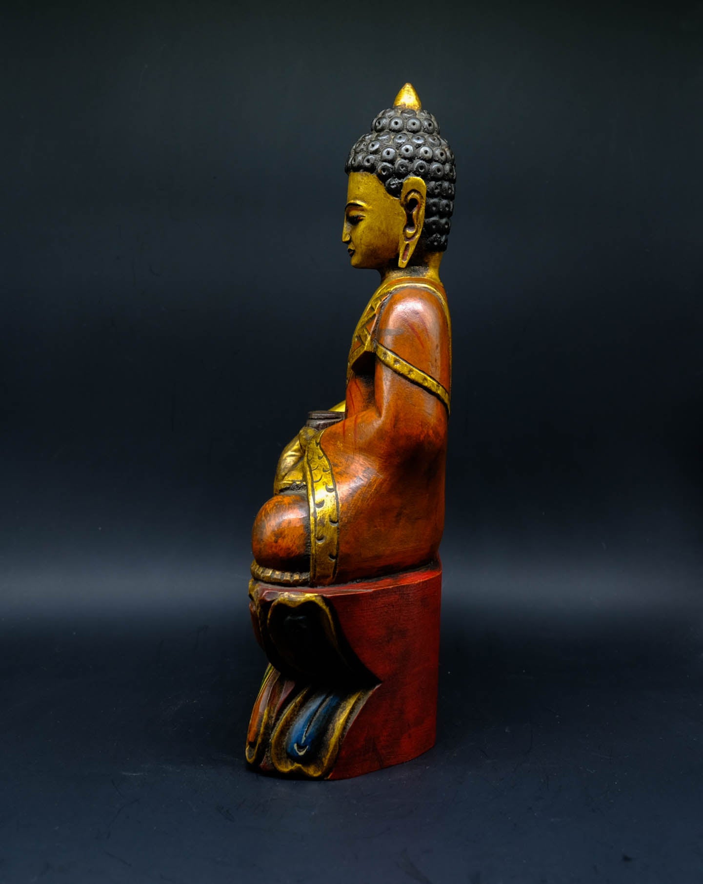 Shakyamuni Wooden Buddha Statue - the ladakh art palace