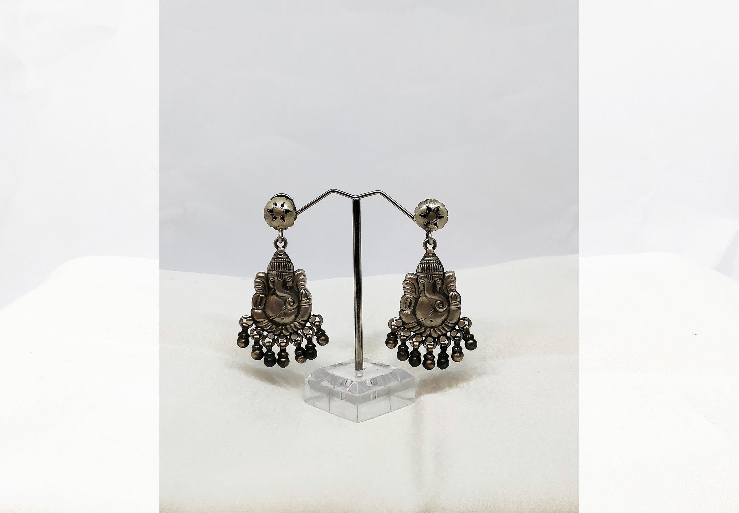 Pure Silver Ganesh Ji Earring - the ladakh art palace