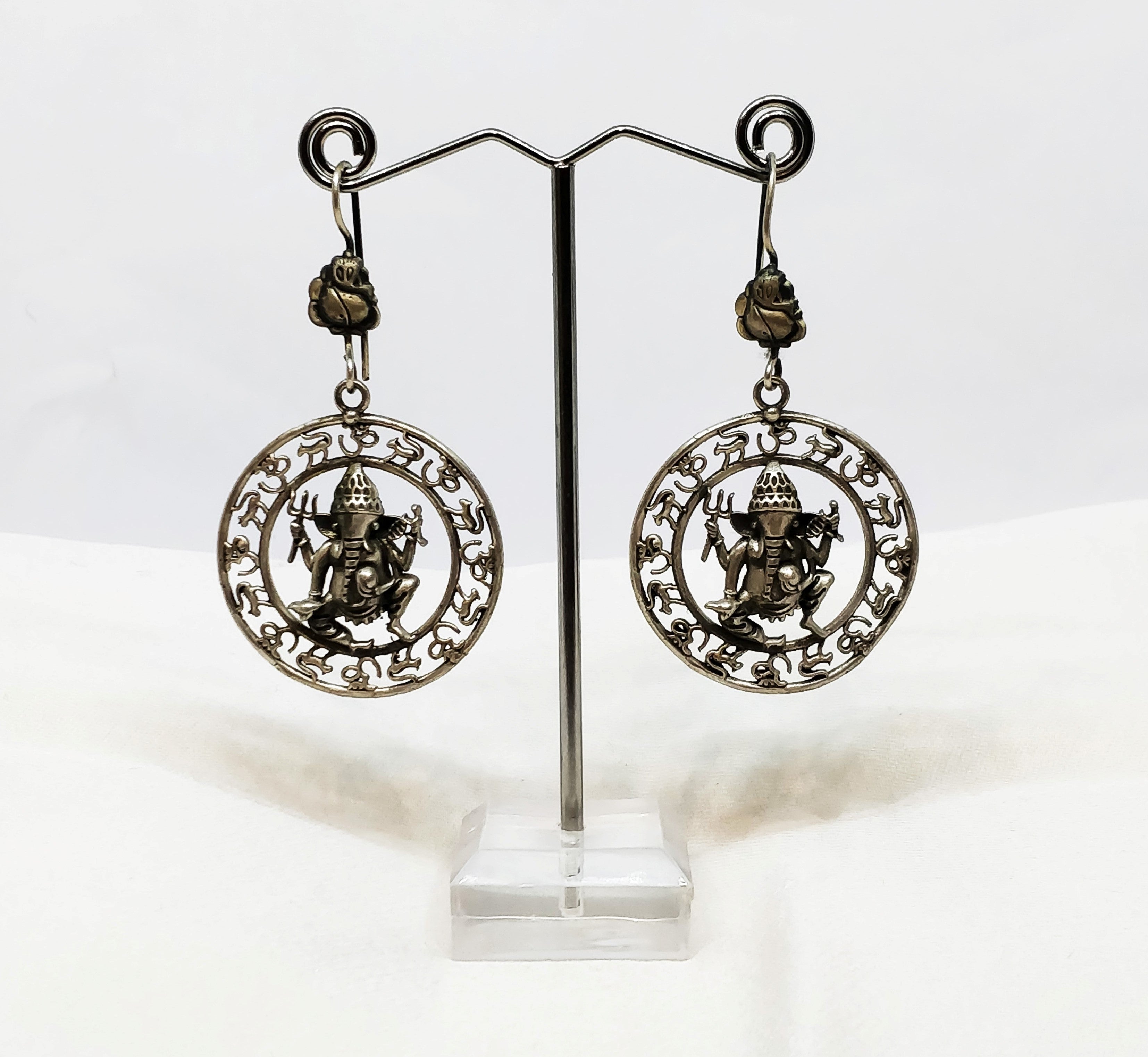 Pure Silver Ganesh Ji Earring - the ladakh art palace